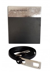 ceinture Silvani pour femme en cuir noir lisse R9622