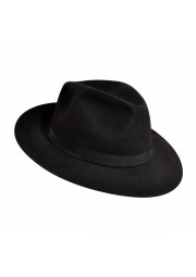 Chapeau panama feutre noir avec ruban noir G170224-23 taille 58