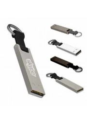 USB 16go métal chrome avec anneau porte clés simili 
